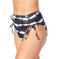 thumbnail image 2 of CALIFORNIA WAVES Women's Black Acid Wash Side Tie High Waisted Swimsuit Bottom L, 2 of 7