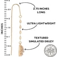 thumbnail image 4 of Humble Chic Gold Druzy Dangle Earrings for Women - Long Boho Threader Drops, 4 of 9