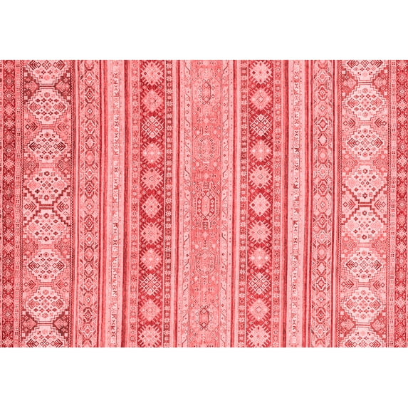 Ahgly Company Machine Washable Indoor Rectangle Abstract Red Modern Area Rugs, 2' x 5'
