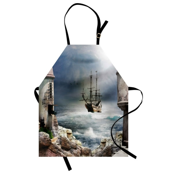 Sailboat Apron A Pirate Merchant Ship Anchored In The Bay Of Fort Abandoned Rocks At Shore