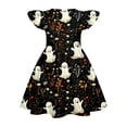thumbnail image 3 of Grblisyd Halloween Girls Dresses Casual Pumpkin Ghost Print A-Line Dress Flutter Ruffle Sleeve Crew Neck Cute Midi Casual Sundress, 3 of 4