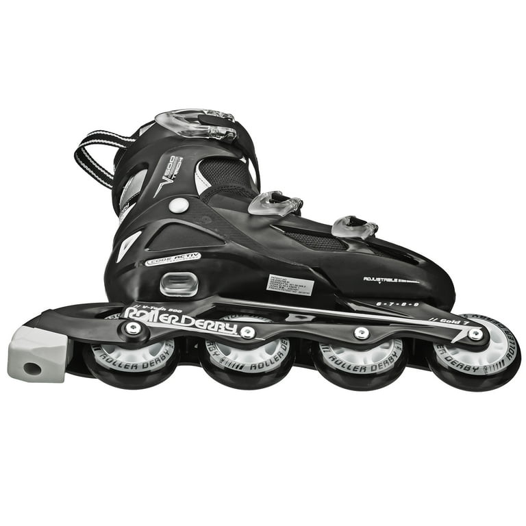  Roller Derby V-Tech 500 Inline Skates with Adjustable Sizing  for kids, teens, and adults, Large (6-9), Black : Sports & Outdoors