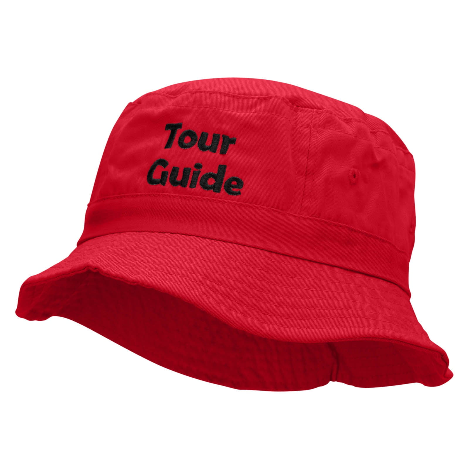 Tour Guide Embroidered Bucket Hat - Red OSFM - Walmart.com