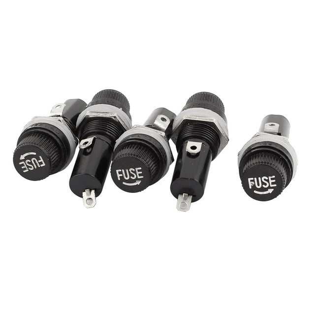 Unique Bargains 5 Pcs AC125V/15A 250V/10A 14mm Thread Panel Mounted Fuse Holder For 6x30mm Fuse