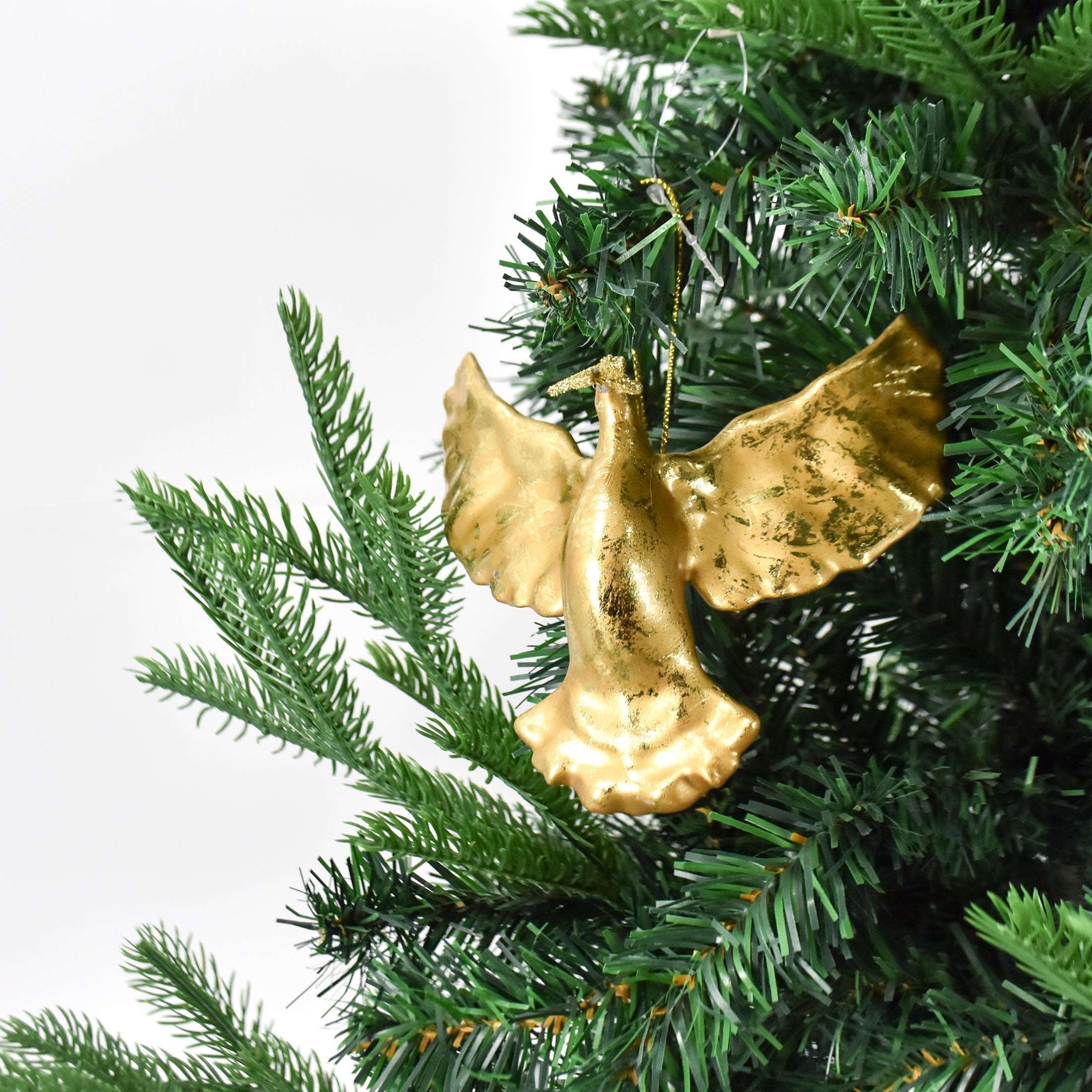 Holiday Time Christmas Warm Wishes Dove Ornament, Gold, 1 Count, Measures 5.25" in diameter