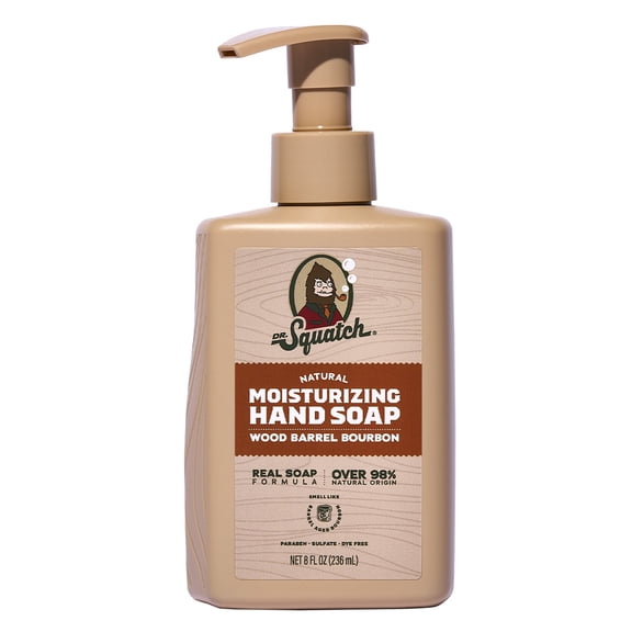 Dr. Squatch Moisturizing Hand Soap - Tough on Dirt   Grime - Wood Barrel Bourbon (8 fl oz)