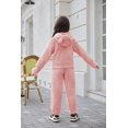thumbnail image 4 of Oudiya Girls 2 Piece Sweatsuit Outfits Bear Ear Fuzzy Long Sleeve Hoodie Sweatshirt and Sweatpant Clothing Set for Kids 5-13Y, 4 of 6