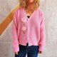 thumbnail image 1 of Ailaofu Women's Long Sleeve Knit Sweater Open Front Cardigan Button Loose Outerwear, 1 of 5