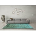 thumbnail image 3 of Ahgly Company Indoor Round Oriental Light Blue Industrial Area Rugs, 7' Round, 3 of 4