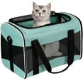 thumbnail image 4 of Soft-Sided Pet Carrier Bag for Cats and Dogs Up to 15 Lbs, Airline Approved Travel Crate with Shoulder Strap, Green, 4 of 6