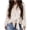 Beige, variant on Asxite Women Fall Winter Tops Round Neck Long Sleeve Velvet Drawstring Detail Solid Fashion Shirts