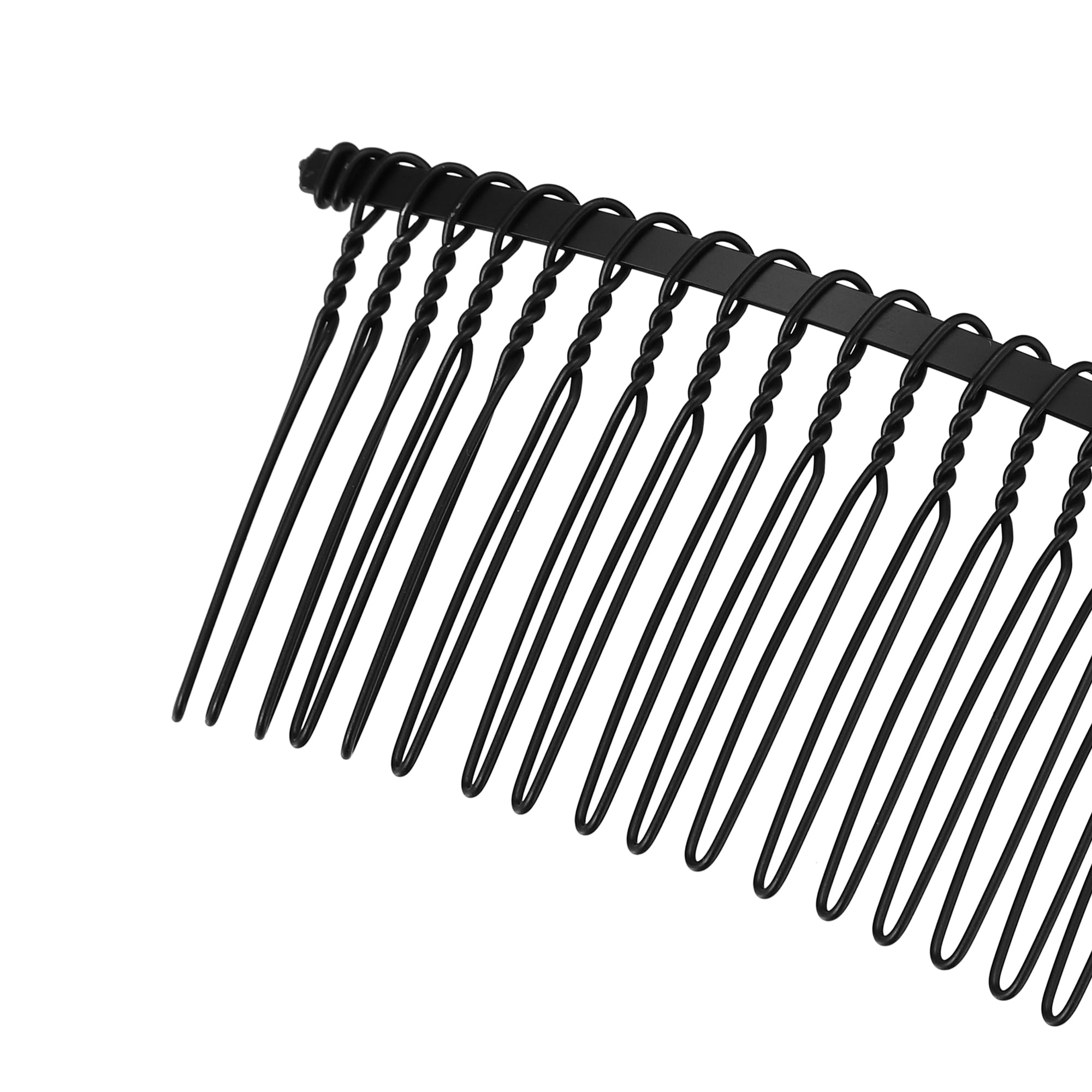 Unique Bargains Metal No Slip Hair Side Combs with Gold Tone Finish Black 2 Pcs