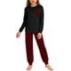 thumbnail image 2 of Conjuntos de blusa y camisa de manga larga con cuello redondo para niños y niñas de 5 a 14 años con estampado y bolsillo. Conjunto de top y pantalón de manga larga., 2 of 9