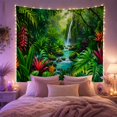 thumbnail image 2 of Floral Garden Tropical with Rainforest Around Cascading, Mystical Fantasy for Space Lovers, Aesthetic Wall Decor, Mother'S Day Gift, Tapestry Wall Hanging for Dorm and Living Room, 2 of 7