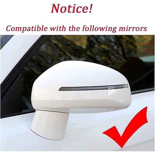 Mirror Cover Compatible For Audi TT TTS TTRS MK2 (8J) R8 (42) 2007-2014 Carbon Fiber Look/Gloss Black Exterior Rear View Cap Replacement(Carbon pattern)