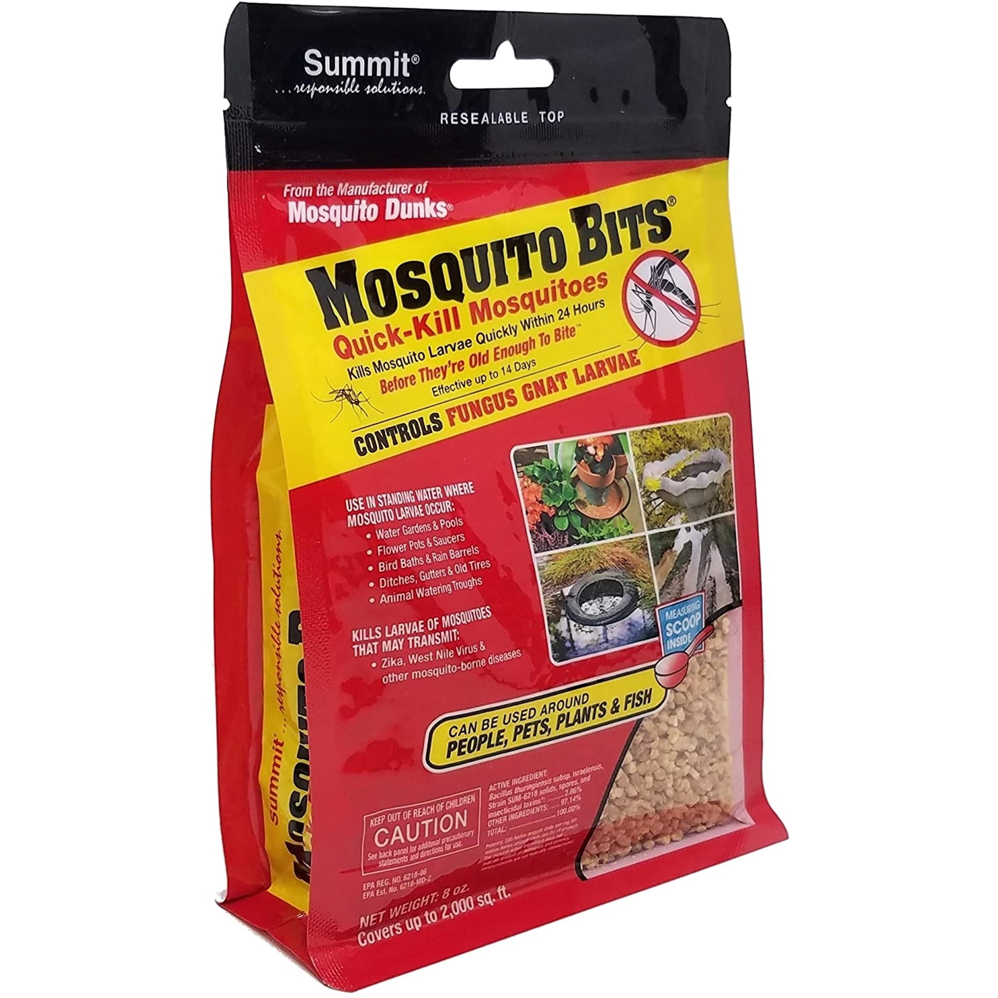 Summit Mosquito Bits Quick-Kill Mosquito, Kills Mosquitoe Larvae, 8oz.