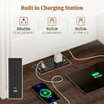 thumbnail image 3 of 61" Tall Nightstand Set of 2 with Charging Station & LED Lights, Bedside Table with 3-Drawer and 3 Adjustable Shelves, Farmhouse End Table for Bedroom, Living Room, White, 3 of 8