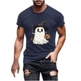 thumbnail image 1 of Halloween T-shirt for Men, Military Green Printed Round Neck Short Sleeve Cotton Blend Top, Casual Daily Wear, Soft Breathable Fabric, Machine Washable, 1 of 5