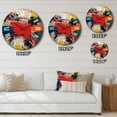 thumbnail image 5 of Designart "Cubist Fusion Red Blue Harmony" Cubism Oversized Wall Clock, 5 of 5