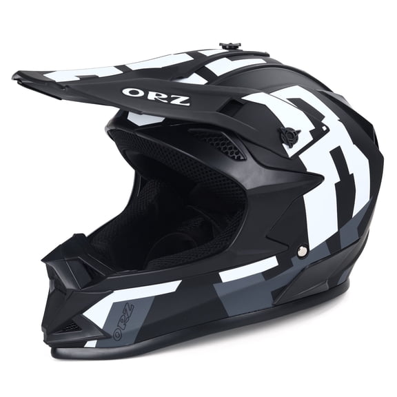 Motorcycle Full-Face Adult Helmet, DOT Approved Motocross ATV Offroad Dirt Bike Helmet, L Size, Black