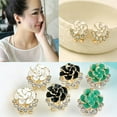 thumbnail image 2 of UDIYO Fashion Women Cute Rhinestone Flower Rose Ear Stud Earrings Charm Jewelry, 2 of 6
