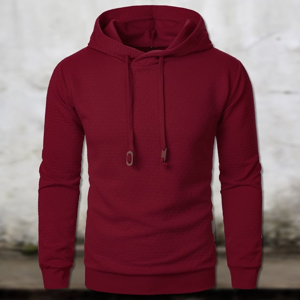 WILLBEST Sudaderas para Hombre, Sudadera con Capucha De Invierno para Hombre, Sudadera De Punto De Manga Larga De Color Liso con Bolsillo En Tejido Jacquard Grande