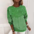 thumbnail image 2 of XIAOCHA WoMen's Sequin Drip sweatshirt Relaxed Fit Crew Neck Long Sleeve top Trendy Casual Daily Wear Party sweatshirts, 2 of 4