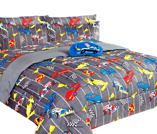 6 piece Twin city truck bed in bag comforter and sheet set for Kids and Teens