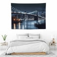thumbnail image 3 of GOSMITH  Tapestry Wall Hanging Brooklyn Bridge New York Center Scenic Reflections Landmarks Landmark City Business Finance Ny On Tapestry Blanket Wall Bedroom Decor, 3 of 7