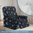 thumbnail image 2 of SCRAWLGOD Paws Print Blue Black Recliner Slipcover Stretch Reclining Chair Covers Recliner Chair with Storage Pocket Furniture Protector Cover 4 Pieces Sofa Cover Prevent Stain and Pets Hair, 2 of 7