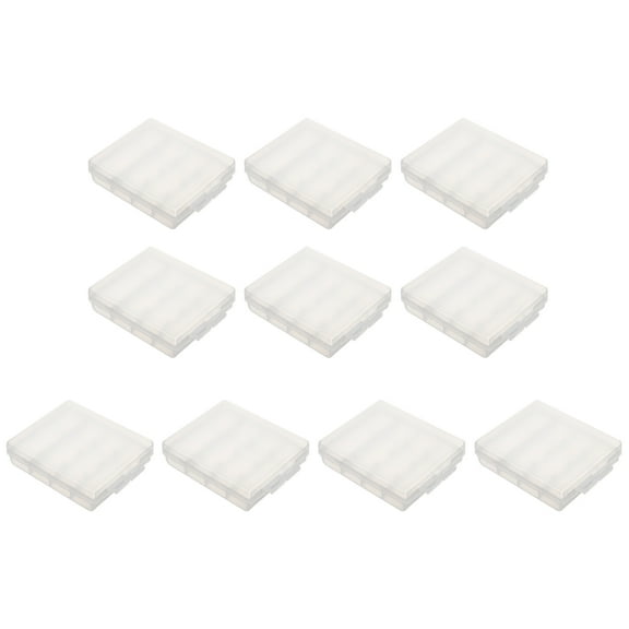 10pcs Portable Plastic Battery Case Clear Carry Case Holder AA/AAA Battery Storage Box (Transparent)