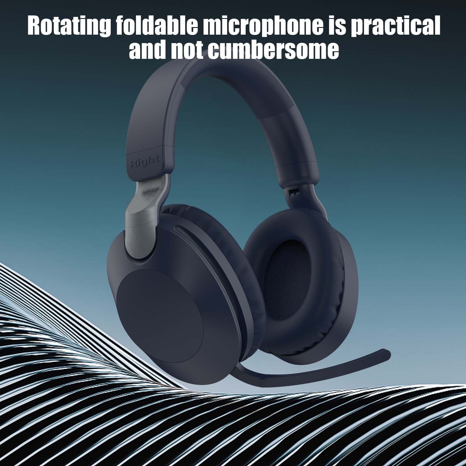 Wireless Headphones Bluetooth On-Ear Headset with Microphone and up to 50 Hours Battery Life with Quick Charging,Blue