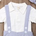 thumbnail image 4 of Ensemble de Vêtements pour Bébé Garçon Gentleman Set Bowtie Romper + Bretelles Shorts, 4 of 7
