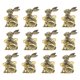 thumbnail image 2 of Anillos de servilleta con forma de conejo de Pascua, elegantes y modernos porta servilletas para mesa de comedor. Oro, 2 of 8