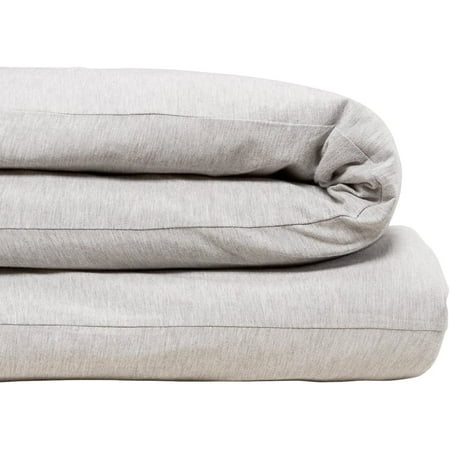 Calvin Klein Modern Cotton Body Solid 1 Piece Duvet Cover, Full/Queen Size, Cotton Modal 170 GSM (Grey) Gray Full/Queen