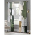 thumbnail image 4 of Abstract Oil Painting Sheer Curtains 96 Inches Long 2 Panels Watercolor Green Graffiti Light Filtering Semi Sheer Window Curtains Drapes for Bedroom Living Room 52"x96", 4 of 7