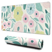 Flowers and Green Leaves Mousepad Gaming Pad Mouse Waterproof No Slip for Office Home Work Gaming Table Tables Mousepads Rubber Base Mousepad with Stitched Edges 35.4x15.7inches