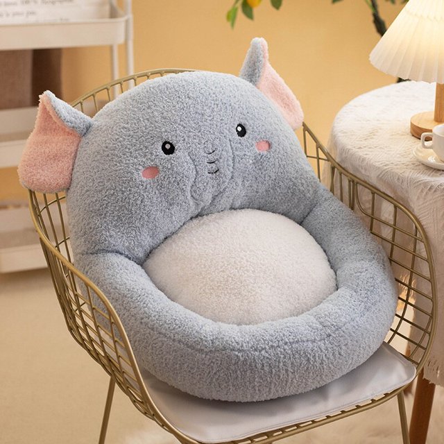 Cojín de asiento de felpa de 55CM con forma de elefante Shiba Inu Husky, cojín suave para silla, alfombrilla para el suelo, juguetes para niños y bebés zhangyuxiang LED