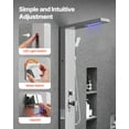 thumbnail image 5 of VEVOR Shower Panel Tower System with Rainfall Waterfall Shower Head, LED, 53 in Brushed Stainless Steel Shower Column, 5-Function Faucet, Wall-Mount Rain Massage System, with Handheld and Tub Spout, 5 of 10