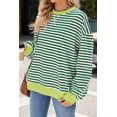 thumbnail image 4 of Sweatshirt For Women Oversized Long Sleeve Striped Pullover Color Block Crewneck Casual Loose Tops Y2K Clothes Workout Shirt, 4 of 7