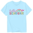 thumbnail image 4 of Rhuody Girl Tops Back To School Short Sleeve O Neck Cartoon Letter Prints Tee 8-9 Years Light Blue, 4 of 4