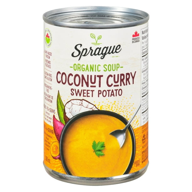 Sprague Soupe au curry et noix de coco biologique 398ml Prêt à Servir