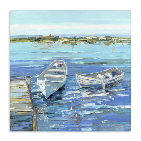Stupell Industries Rustic Lodge Serene Rowboats at Dock Canvas Art, 30 x 30, by Sally Swatland