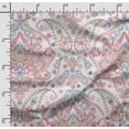 thumbnail image 2 of Soimoi Asian Paisley Print, Velvet Fabric, Decor Sewing Fabric by The Yard 54 Inch Wide,Decorative Fabric for Upholstery and Home Accents, Pink&White, 2 of 5