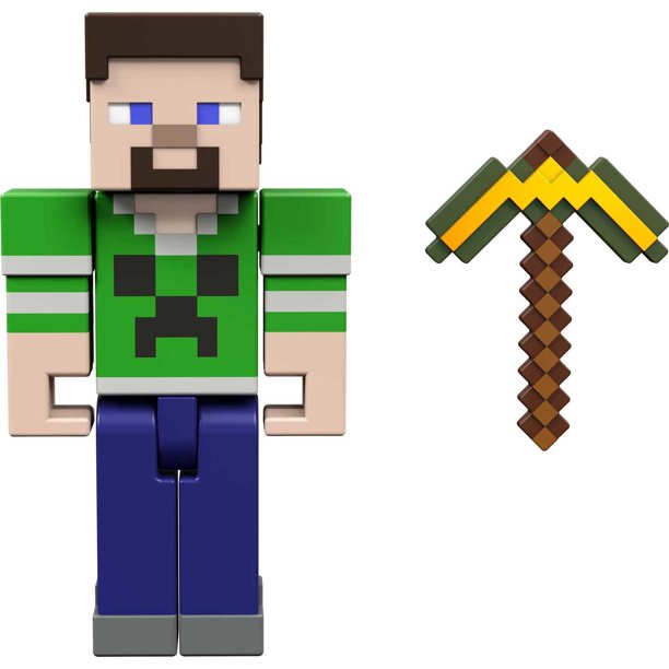 Minecraft Bees Shirt Steve Action Figure 3 25 In With 1 Build A Portal Piece 1 Accessory Walmart Com