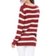 thumbnail image 3 of SUÉTER TUNIC DE RAYAS SUELTO DE MANGA LARGA Y CUELLO REDONDO PARA MUJERES CHIC INSPIRADORAS 2XL ROJO, 3 of 7
