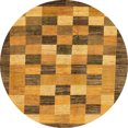 thumbnail image 1 of Ahgly Company Machine Washable Indoor Round Abstract Dark Orange Area Rugs, 3' Round, 1 of 7