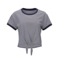 thumbnail image 2 of Boxercraft BW2107 Women's Striped Tie Front Tee-Navy White-S, 2 of 4