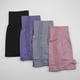thumbnail image 5 of Conjuntos de entrenamiento de yoga acanalados sin costuras para mujeres 2 piezas trajes de gimnasio sin mangas de cintura alta pantalones cortos trajes fitness correr, 5 of 5