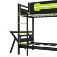 thumbnail image 5 of Mirightone Twin over Twin Bunk Bed with Two Gaming Desks, Gaming Bunk Bed with USB Ports & Pegboard, Twin Gaming Bunk Frame for Gamer, Green, 5 of 7
